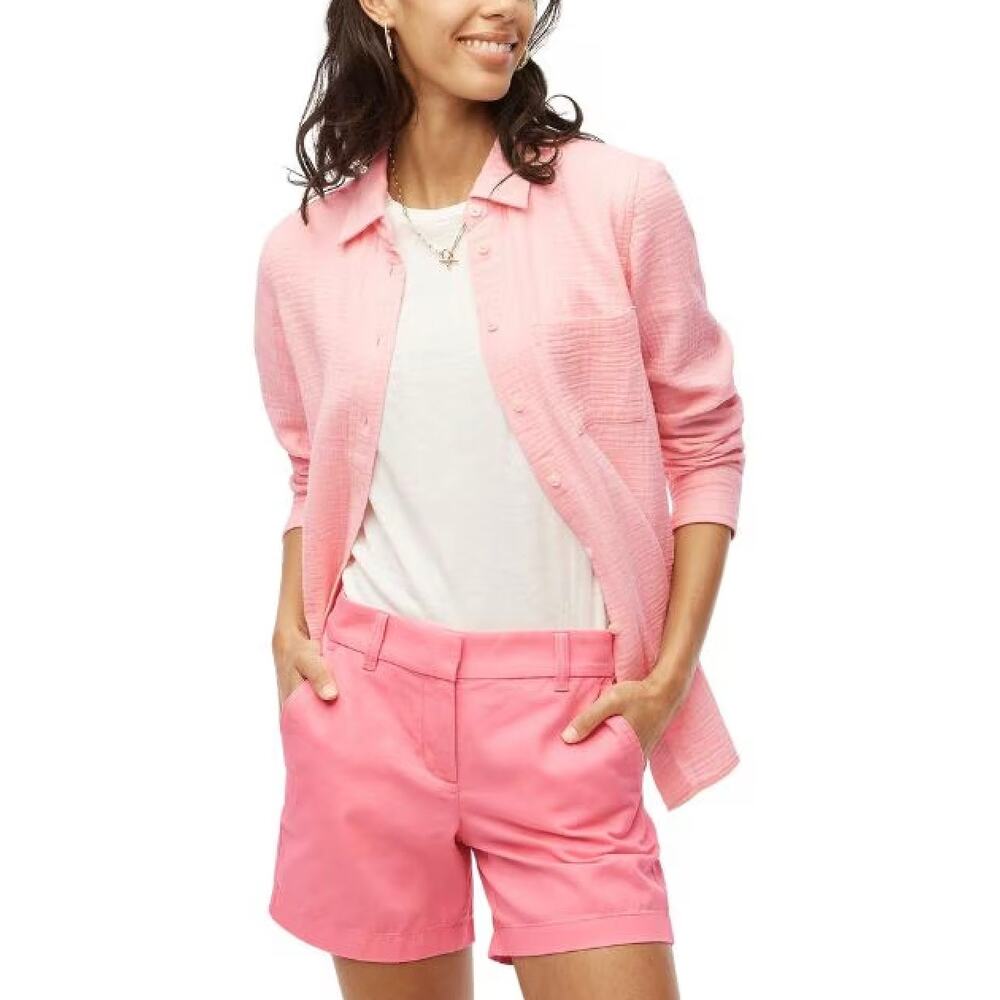 J.Crew Garment-Dyed Stretch Cargo Shorts in‎ Dusty Rose Pink - Size 00